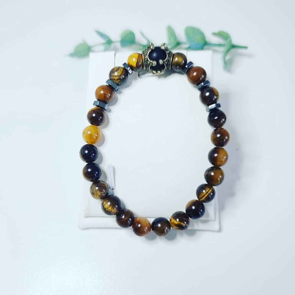 Gorgeous Tiger Eye Bracelet with a charm